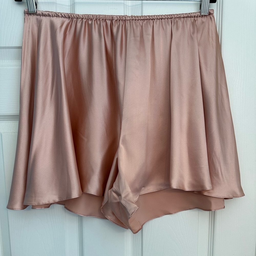Rosamosario 100% Silk French Knicker Tap Pant & Bralette Set Pink Blush Silk - Picture 6 of 17